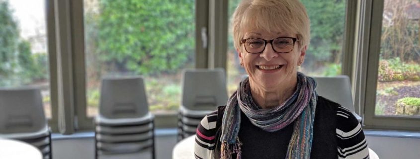 Gold Hill Museum Chairperson Elaine Barratt in the Garden Room