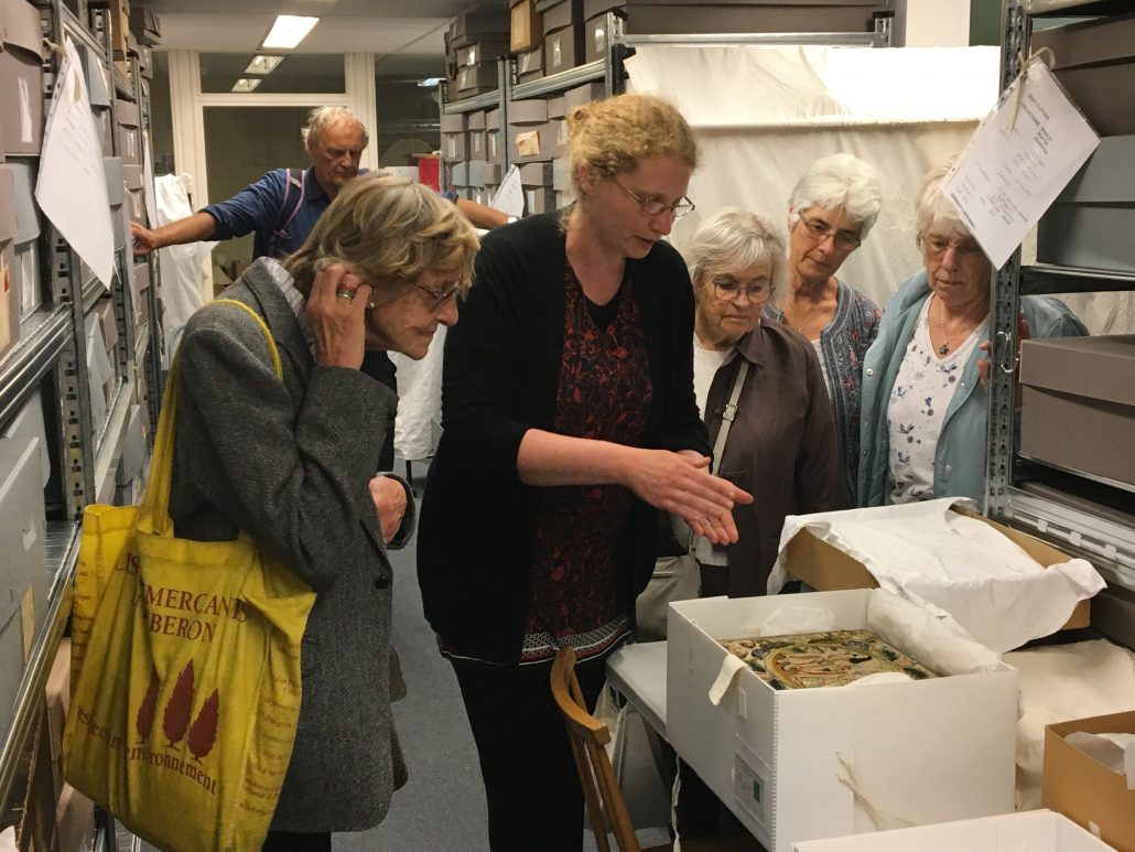 Elizabeth Selby shows stored artefacts